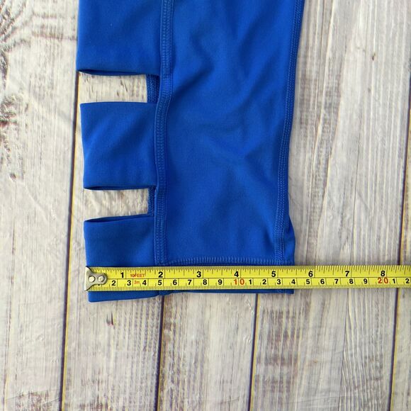 Yogalicious Women’s Royal Blue Leggings w/Slotted Legs Spandex Blend Size M - Picture 5 of 7